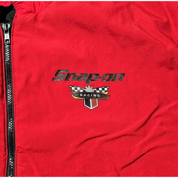VTG Swingster Snap-On Racing Jacket Mechanic Track XL Quilted Full Zip Red Black - Picture 6 of 14